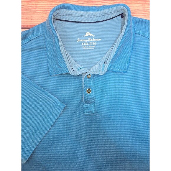 Tommy Bahama Mens Blue Polo XXXL Tencel/Polyester Blend - Picture 4 of 9